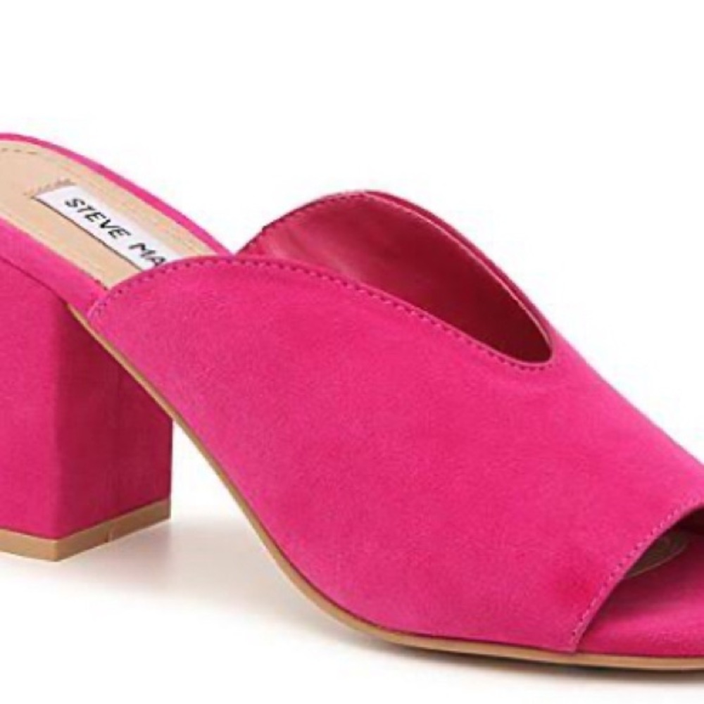 STEVE MADDEN pink suede mules